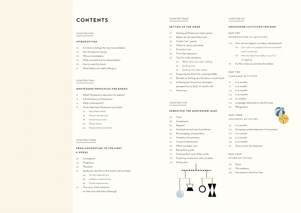 The Montessori Baby table of contents