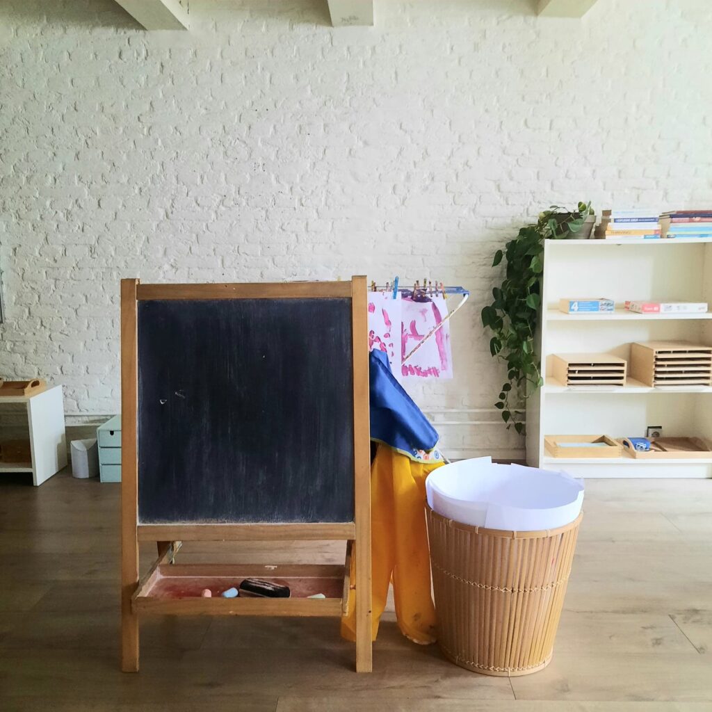 painting area Montessori toddler classroom