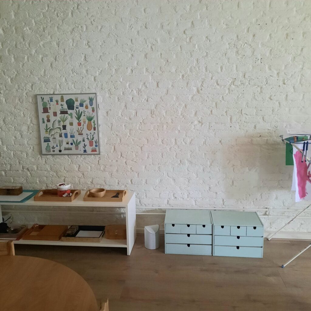 Art area Montessori toddler classroom