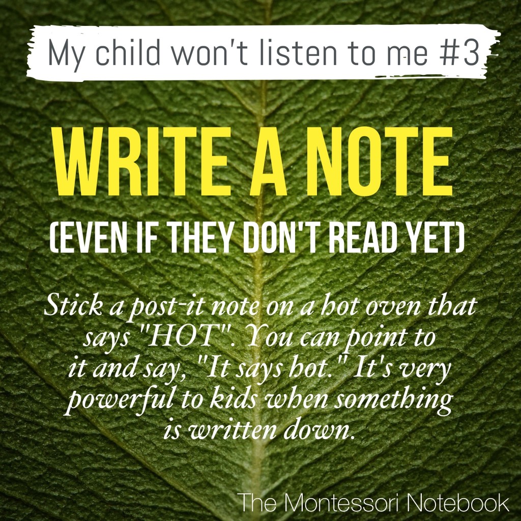 My child won't listen series by The Montessori Notebook