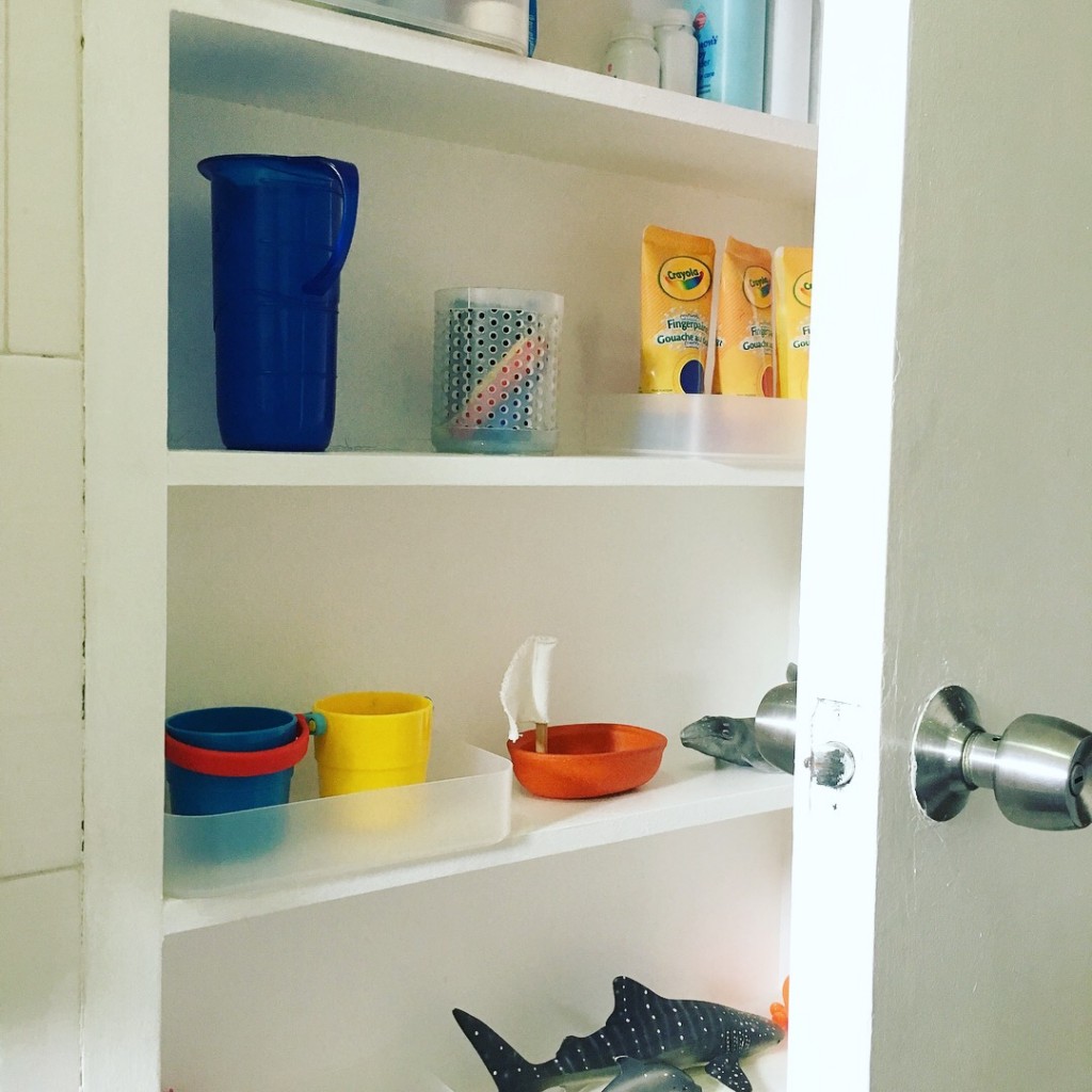Montessori bathroom cupboard - Montessori home tour - DIY Corporate Mom