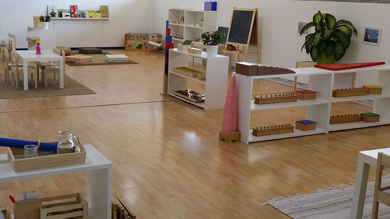 Montessori preschool-classroom - no clutter gives calm and feels spacious