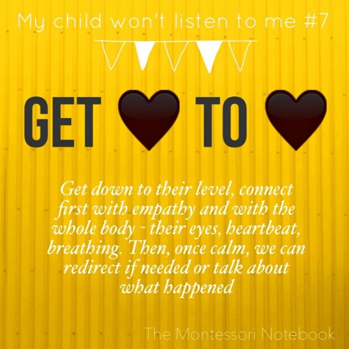 My child won't listen to me - a series by The Montessori Notebook