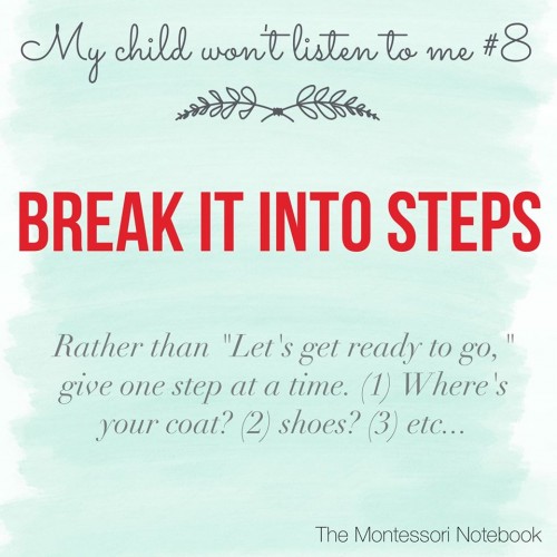 My child won't listen to me - a series by The Montessori Notebook
